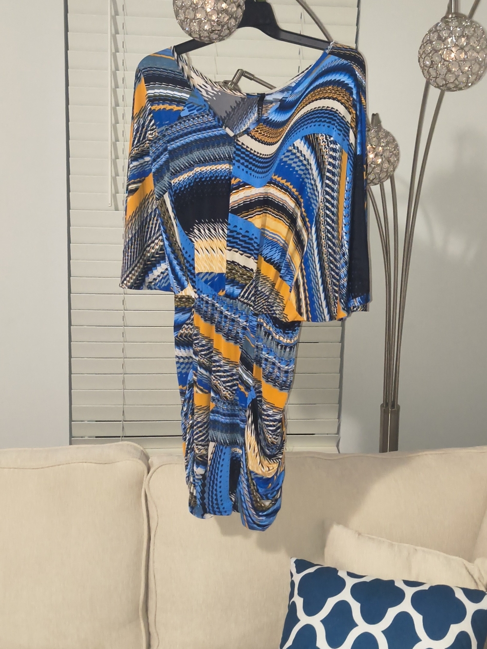 S-twelve Multicolor Blue & Yellow Patterned Women’s Dress